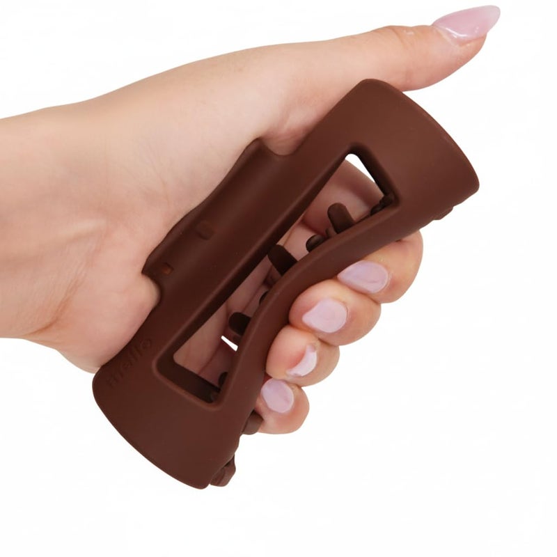 Mello The Original Hair Claw Clip Squishy Claw Clip Made in Korea Patent Pending 30021976 (Dark Brown, Medium) - Image 1